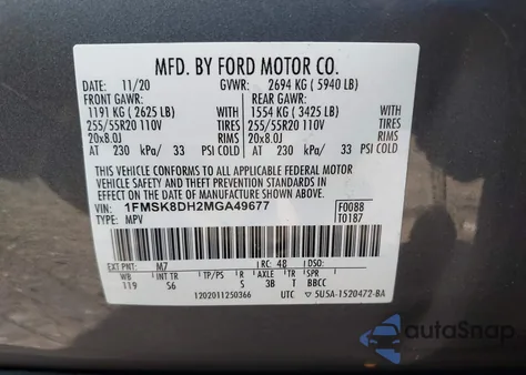 2021 Ford Explorer Xlt z USA, uszkodzony, nr VIN 1FMSK8DH2MGA49677